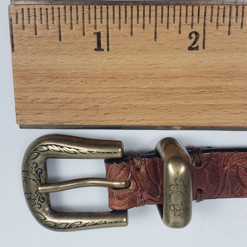 Sundance Brown Leather - Tooled Engraved w/ Bronze Southwestern Equestrian XXS